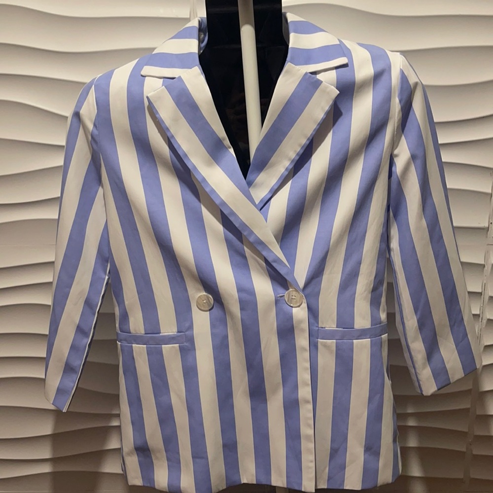 English Factory Striped blazer/double breasted jacket